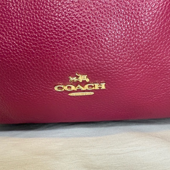 Like New: Coach Pebbled Leather Backpack in Berry - Picture 3 of 6
